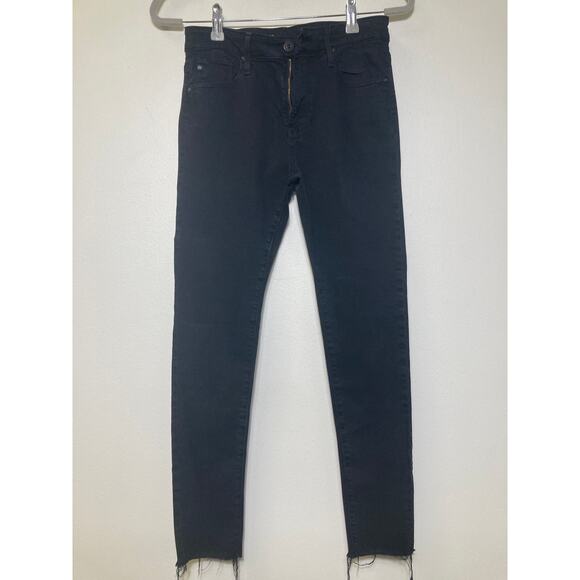 AG Denim - AG Black The Farrah Skinny Ankle Jean High Rise Denim Sz 27